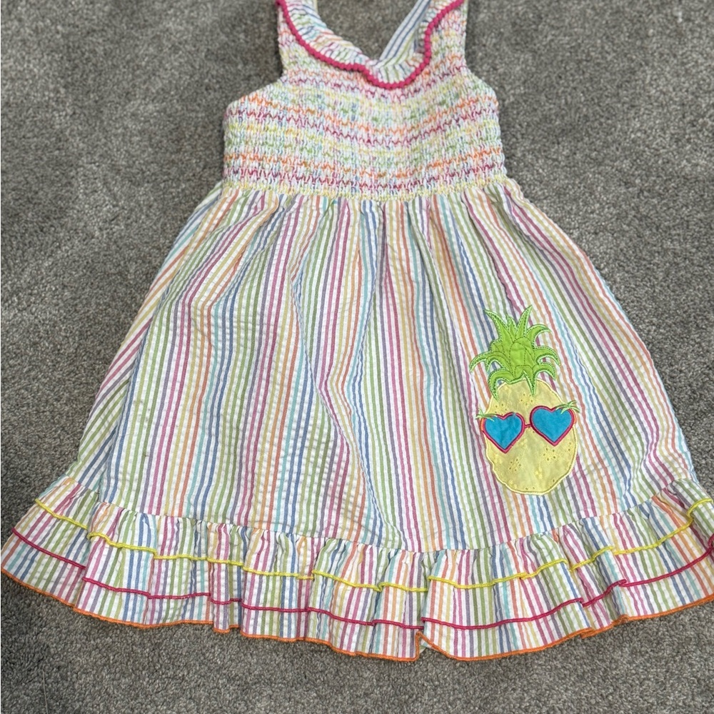 Good‎ Lad Multicolor Striped Dress with Pineapple Patch